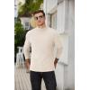imageCOOFANDY Mens Mock Turtleneck Sweater Long Sleeve Half Neck Pullover Thermal Casual Ribbed High Neck Pullover SweaterLight Beige