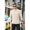 imageCOOFANDY Mens Mock Turtleneck Sweater Long Sleeve Half Neck Pullover Thermal Casual Ribbed High Neck Pullover SweaterLight Beige