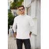 imageCOOFANDY Mens Mock Turtleneck Sweater Long Sleeve Half Neck Pullover Thermal Casual Ribbed High Neck Pullover SweaterWhite