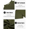 imageCOOFANDY Mens Mock Turtleneck Sweater Short Sleeve Casual Knitted TShirts Thermal Tops Solid Basic TeeArmy Green
