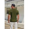 imageCOOFANDY Mens Mock Turtleneck Sweater Short Sleeve Casual Knitted TShirts Thermal Tops Solid Basic TeeArmy Green