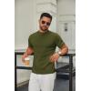 imageCOOFANDY Mens Mock Turtleneck Sweater Short Sleeve Casual Knitted TShirts Thermal Tops Solid Basic TeeArmy Green