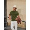 imageCOOFANDY Mens Mock Turtleneck Sweater Short Sleeve Casual Knitted TShirts Thermal Tops Solid Basic TeeArmy Green