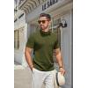 imageCOOFANDY Mens Mock Turtleneck Sweater Short Sleeve Casual Knitted TShirts Thermal Tops Solid Basic TeeArmy Green
