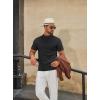 imageCOOFANDY Mens Mock Turtleneck Sweater Short Sleeve Casual Knitted TShirts Thermal Tops Solid Basic TeeBlack