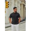 imageCOOFANDY Mens Mock Turtleneck Sweater Short Sleeve Casual Knitted TShirts Thermal Tops Solid Basic TeeBlack