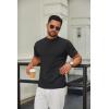 imageCOOFANDY Mens Mock Turtleneck Sweater Short Sleeve Casual Knitted TShirts Thermal Tops Solid Basic TeeBlack