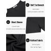 imageCOOFANDY Mens Mock Turtleneck Sweater Short Sleeve Casual Knitted TShirts Thermal Tops Solid Basic TeeBlack