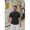 imageCOOFANDY Mens Mock Turtleneck Sweater Short Sleeve Casual Knitted TShirts Thermal Tops Solid Basic TeeBlack