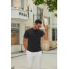 imageCOOFANDY Mens Mock Turtleneck Sweater Short Sleeve Casual Knitted TShirts Thermal Tops Solid Basic TeeBlack