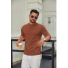 imageCOOFANDY Mens Mock Turtleneck Sweater Short Sleeve Casual Knitted TShirts Thermal Tops Solid Basic TeeCamel