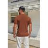 imageCOOFANDY Mens Mock Turtleneck Sweater Short Sleeve Casual Knitted TShirts Thermal Tops Solid Basic TeeCamel