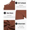 imageCOOFANDY Mens Mock Turtleneck Sweater Short Sleeve Casual Knitted TShirts Thermal Tops Solid Basic TeeCamel