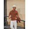 imageCOOFANDY Mens Mock Turtleneck Sweater Short Sleeve Casual Knitted TShirts Thermal Tops Solid Basic TeeCamel
