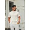 imageCOOFANDY Mens Mock Turtleneck Sweater Short Sleeve Casual Knitted TShirts Thermal Tops Solid Basic TeeCream White