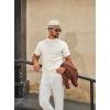 imageCOOFANDY Mens Mock Turtleneck Sweater Short Sleeve Casual Knitted TShirts Thermal Tops Solid Basic TeeCream White