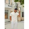imageCOOFANDY Mens Mock Turtleneck Sweater Short Sleeve Casual Knitted TShirts Thermal Tops Solid Basic TeeCream White