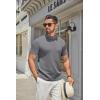 imageCOOFANDY Mens Mock Turtleneck Sweater Short Sleeve Casual Knitted TShirts Thermal Tops Solid Basic TeeDark Grey