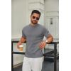 imageCOOFANDY Mens Mock Turtleneck Sweater Short Sleeve Casual Knitted TShirts Thermal Tops Solid Basic TeeDark Grey
