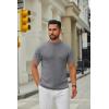 imageCOOFANDY Mens Mock Turtleneck Sweater Short Sleeve Casual Knitted TShirts Thermal Tops Solid Basic TeeDark Grey