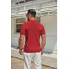 imageCOOFANDY Mens Mock Turtleneck Sweater Short Sleeve Casual Knitted TShirts Thermal Tops Solid Basic TeeDeep Red