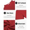 imageCOOFANDY Mens Mock Turtleneck Sweater Short Sleeve Casual Knitted TShirts Thermal Tops Solid Basic TeeDeep Red