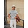 imageCOOFANDY Mens Mock Turtleneck Sweater Short Sleeve Casual Knitted TShirts Thermal Tops Solid Basic TeeLight Grey
