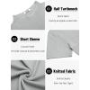 imageCOOFANDY Mens Mock Turtleneck Sweater Short Sleeve Casual Knitted TShirts Thermal Tops Solid Basic TeeLight Grey