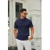 imageCOOFANDY Mens Mock Turtleneck Sweater Short Sleeve Casual Knitted TShirts Thermal Tops Solid Basic TeeNavy Blue
