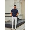 imageCOOFANDY Mens Mock Turtleneck Sweater Short Sleeve Casual Knitted TShirts Thermal Tops Solid Basic TeeNavy Blue