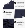 imageCOOFANDY Mens Mock Turtleneck Sweater Short Sleeve Casual Knitted TShirts Thermal Tops Solid Basic TeeNavy Blue