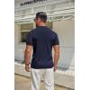 imageCOOFANDY Mens Mock Turtleneck Sweater Short Sleeve Casual Knitted TShirts Thermal Tops Solid Basic TeeNavy Blue