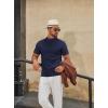 imageCOOFANDY Mens Mock Turtleneck Sweater Short Sleeve Casual Knitted TShirts Thermal Tops Solid Basic TeeNavy Blue