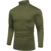 imageCOOFANDY Mens Mock Turtleneck TShirts Long Sleeve Solid Color Tees Shirts Basic Casual Slim Fit Pullover T ShirtsArmy Green