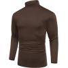 imageCOOFANDY Mens Mock Turtleneck TShirts Long Sleeve Solid Color Tees Shirts Basic Casual Slim Fit Pullover T ShirtsBrown