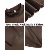 imageCOOFANDY Mens Mock Turtleneck TShirts Long Sleeve Solid Color Tees Shirts Basic Casual Slim Fit Pullover T ShirtsBrown