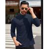 imageCOOFANDY Mens Mock Turtleneck TShirts Long Sleeve Solid Color Tees Shirts Basic Casual Slim Fit Pullover T ShirtsDark Blue