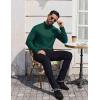 imageCOOFANDY Mens Mock Turtleneck TShirts Long Sleeve Solid Color Tees Shirts Basic Casual Slim Fit Pullover T ShirtsDark Green