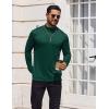 imageCOOFANDY Mens Mock Turtleneck TShirts Long Sleeve Solid Color Tees Shirts Basic Casual Slim Fit Pullover T ShirtsDark Green