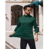 imageCOOFANDY Mens Mock Turtleneck TShirts Long Sleeve Solid Color Tees Shirts Basic Casual Slim Fit Pullover T ShirtsDark Green