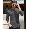 imageCOOFANDY Mens Mock Turtleneck TShirts Long Sleeve Solid Color Tees Shirts Basic Casual Slim Fit Pullover T ShirtsDark Grey