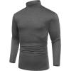 imageCOOFANDY Mens Mock Turtleneck TShirts Long Sleeve Solid Color Tees Shirts Basic Casual Slim Fit Pullover T ShirtsDark Grey