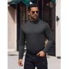 imageCOOFANDY Mens Mock Turtleneck TShirts Long Sleeve Solid Color Tees Shirts Basic Casual Slim Fit Pullover T ShirtsDeep Grey