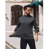imageCOOFANDY Mens Mock Turtleneck TShirts Long Sleeve Solid Color Tees Shirts Basic Casual Slim Fit Pullover T ShirtsDeep Grey