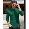imageCOOFANDY Mens Mock Turtleneck TShirts Long Sleeve Solid Color Tees Shirts Basic Casual Slim Fit Pullover T ShirtsGreen