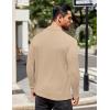 imageCOOFANDY Mens Mock Turtleneck TShirts Long Sleeve Solid Color Tees Shirts Basic Casual Slim Fit Pullover T ShirtsKhaki