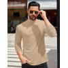 imageCOOFANDY Mens Mock Turtleneck TShirts Long Sleeve Solid Color Tees Shirts Basic Casual Slim Fit Pullover T ShirtsKhaki