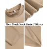 imageCOOFANDY Mens Mock Turtleneck TShirts Long Sleeve Solid Color Tees Shirts Basic Casual Slim Fit Pullover T ShirtsKhaki