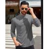 imageCOOFANDY Mens Mock Turtleneck TShirts Long Sleeve Solid Color Tees Shirts Basic Casual Slim Fit Pullover T ShirtsLight Grey
