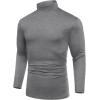 imageCOOFANDY Mens Mock Turtleneck TShirts Long Sleeve Solid Color Tees Shirts Basic Casual Slim Fit Pullover T ShirtsLight Grey